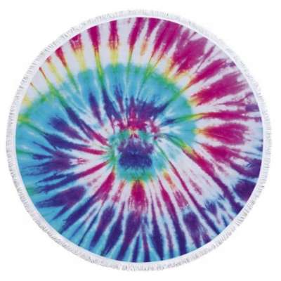 Boho Aztec Tie Dyed Printed Round Beach Towel Tropical Microfiber