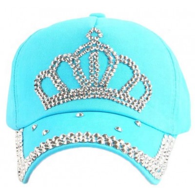 Girls Women Cotton Twill Bling Baseball Hats Caps with Crown Rhinestones and Studs