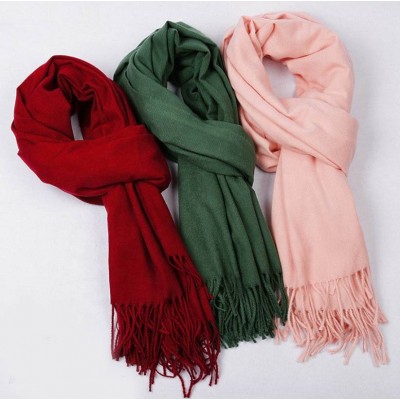 No Moq Wholesale Cheap Promotional Soft Hand Feel Brushed Fuzzy Woven Scarf Pashmina