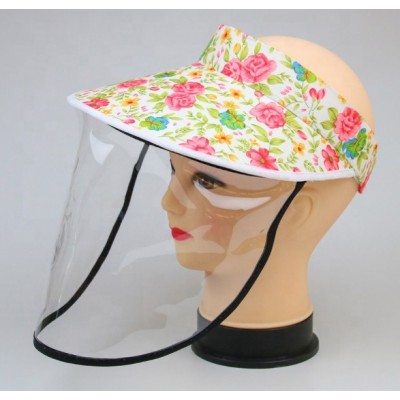 Adult Novelty Sun Flowers Printed Anti Spitting Visor with Removable Face Shield